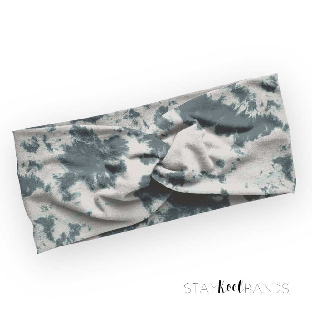 Tie Dye | White & Slate Gray Headband