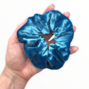 Velour Scrunchie, Aqua Blue