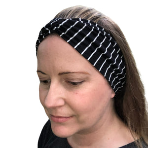black and white headband on female