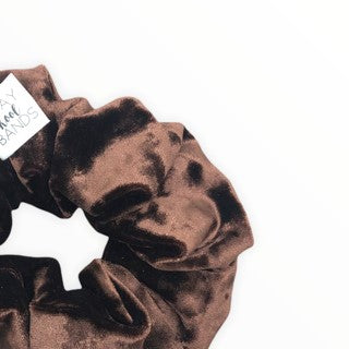 chocolate brown velour scrunchie