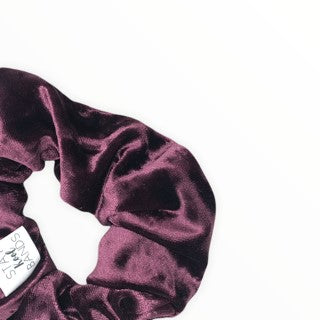 wine colored velvet scrunchie