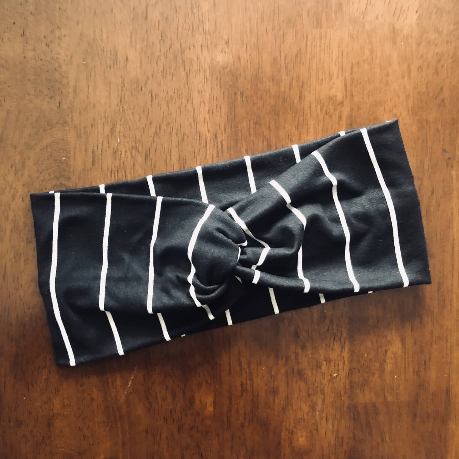Stripe | Black with White Headband