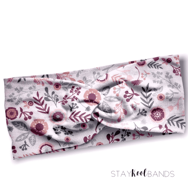 Small Floral on Pink Headband