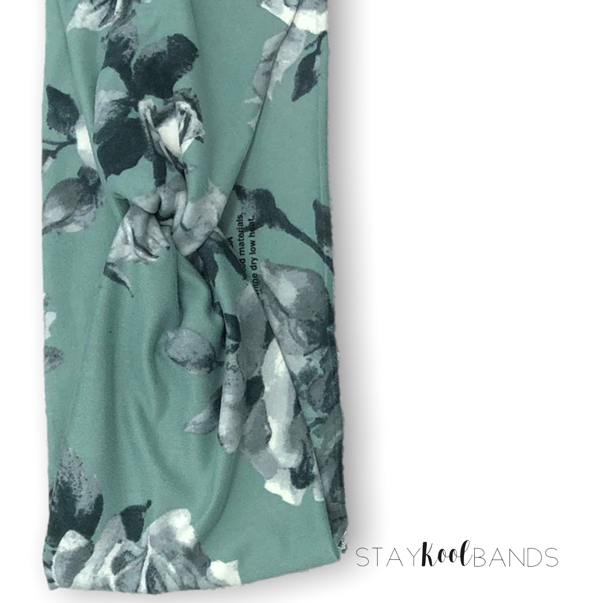 Mint Green and Gray Floral Headband