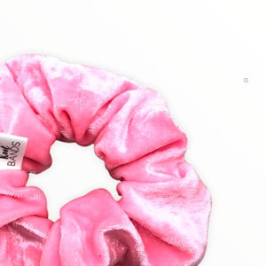 bubblegum pink velour scrunchie
