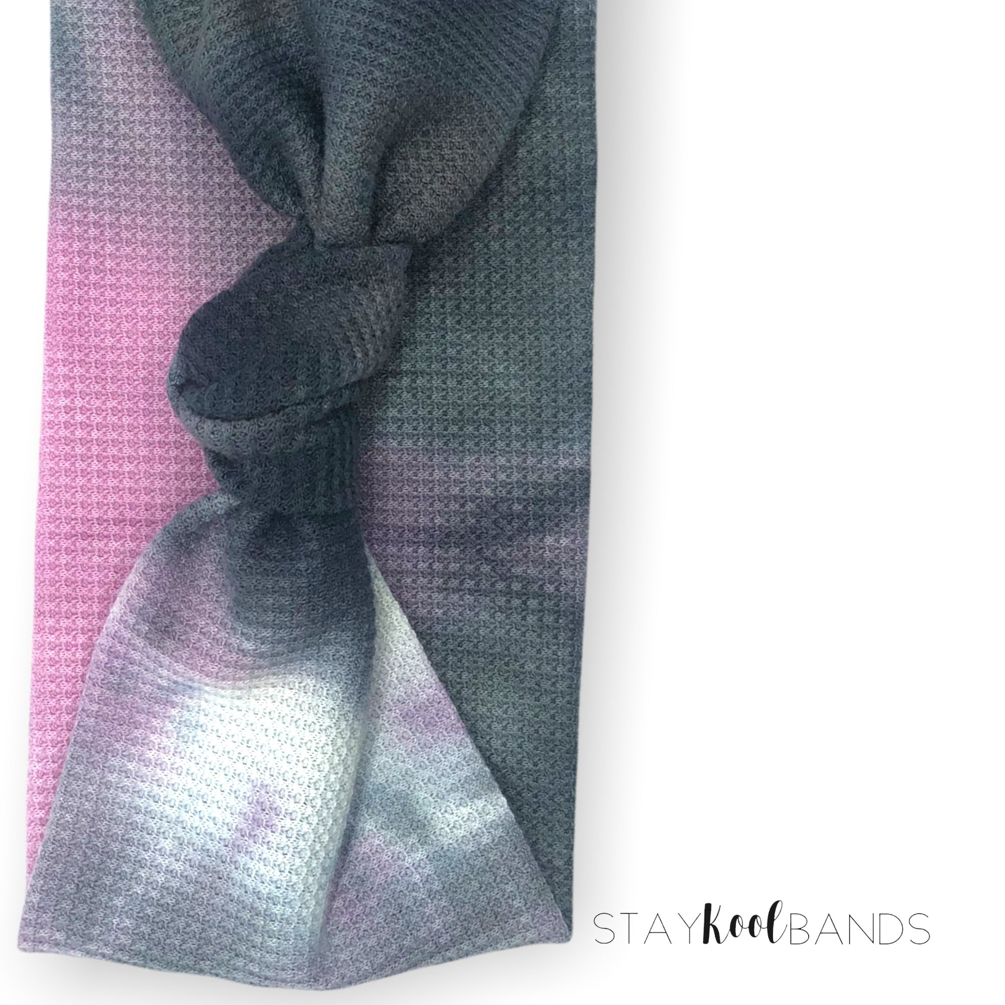 pink and grey tie dye waffle headband