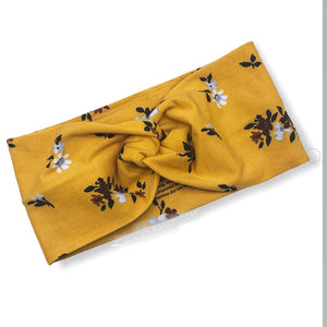yellow headband with small floral design